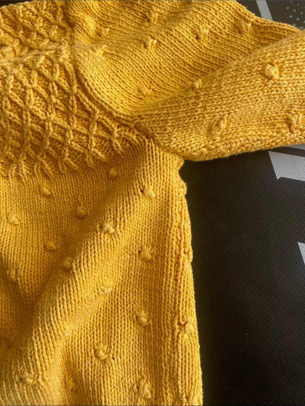Allen Solly Mustard Yellow Textured Knit Cardigan - Picture 5 of 7